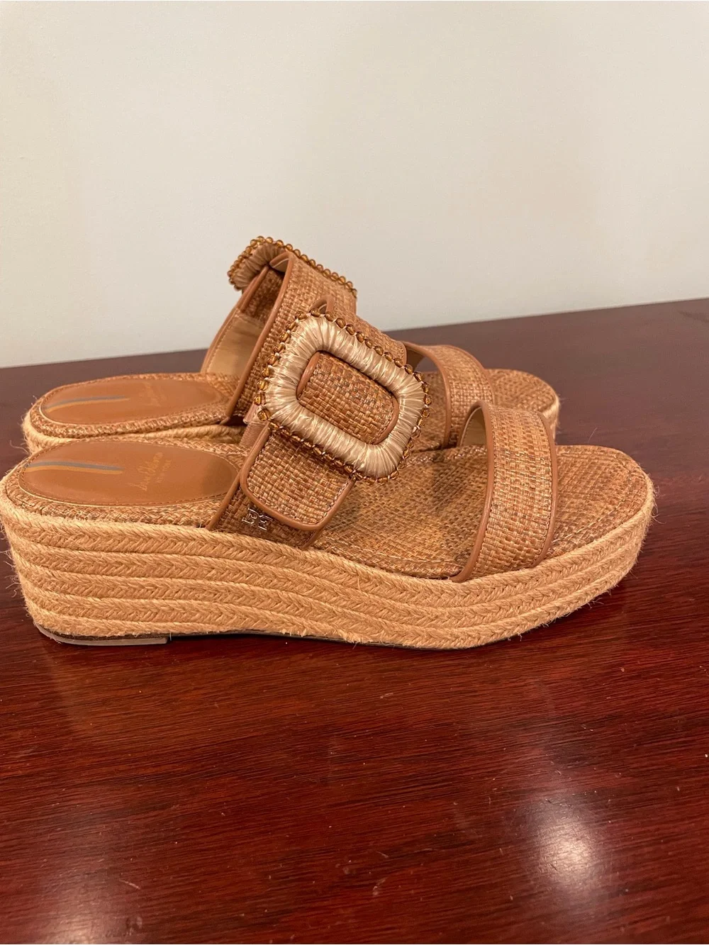 Woven Espadrille Platform Slide Sandals - Tan—Sam Edelman